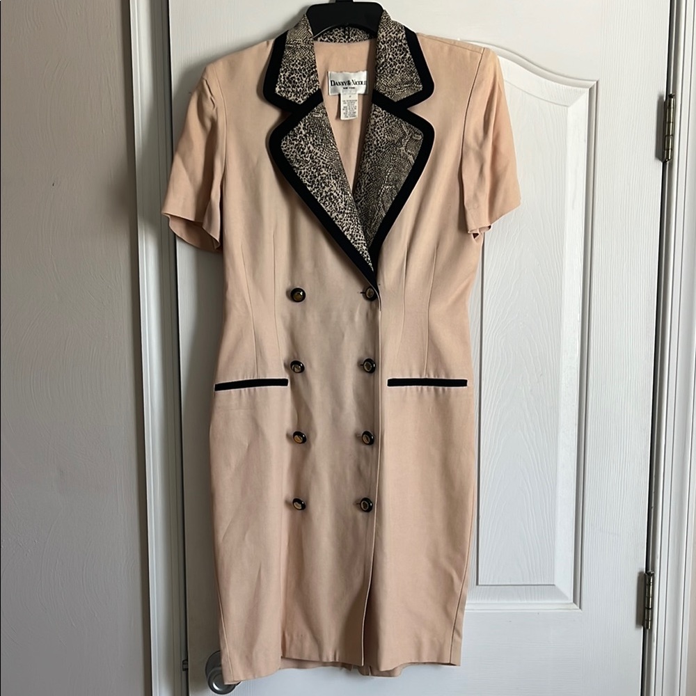 Vintage Double-Breasted Blazer Dress